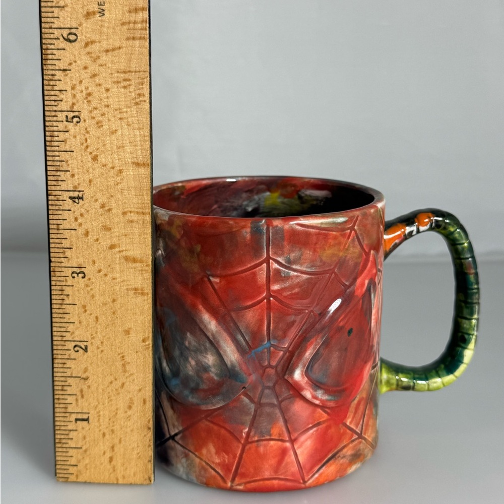TM & Marvel & Subs Spider-man Spiderman Face Web Raised Relief Coffee Mug - Picture 11 of 12